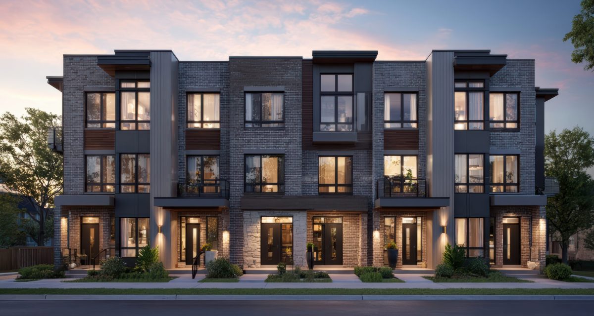 modern-urban-townhouses-illuminated-dusk